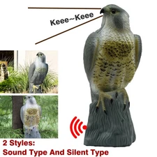 40cm Large Garden Decoy Hawk Bird Pest Deterrent Cat Repeller Falcon Pond Scarer