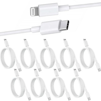 10 Pack 1m Data Fast PD Charger USB Type C to Apple iPhone iPad Cable Cord Bulk