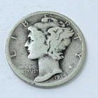 1939 D LIBERTY MERCURY 90% SILVER DIME CIRCULATED COIN #5341