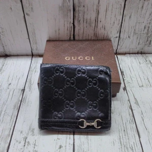 Portefeuille Gucci deux plis modèle N° Grande boîte abîmée BLK Gucci Sima GUCCI