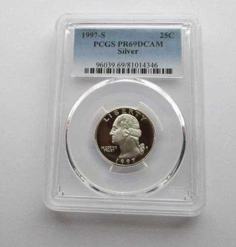 1997-S  PCGS PR69DCAM   SILVER PROOF WASHINGTON QUARTER