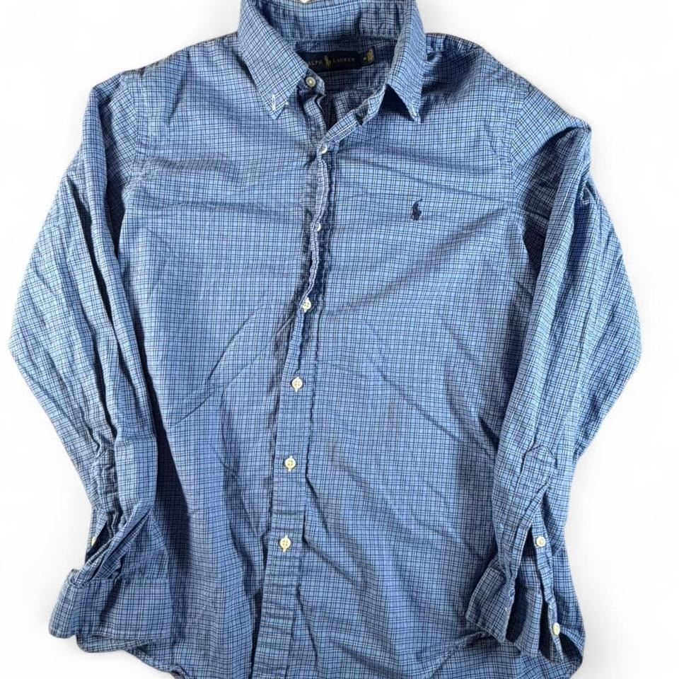 Vintage Y2K Polo Ralph Lauren Blue Plaid Button Down