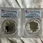 2024-S Reverse Proof $1 Morgan and Peace Silver Dollar 2pc Set PCGS PR70 FS F...