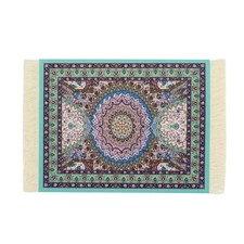 Persian Style Carpet Mouse Pad, Several Images Blue Heart Blue Heart