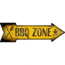 BBQ Zone Novelty Metal Arrow Sign