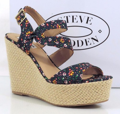 #ad Women#x27;s Steve Madden Jenny Espadrille Wedge Heels Sandals Blue Multi Size 9.5 $89.99