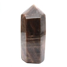 Prisme de Collection en Microcline - Pierre de Lune Noire Intense 325gr 110mm