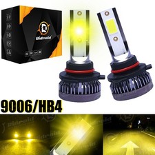 Pair 9006 Hb4 Led Headlight Super Bright 3000k Yellow Fog Driving Light Bulb Kit