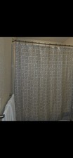 Graphic Geometric, Boho-Chic, Mid-Century Modern, Black White Shower Curtain