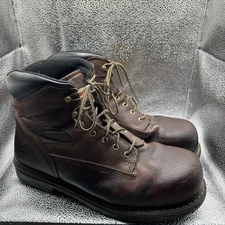 Red Wing Work Boots Mens Brown 14 Irish Setter Farmington King Steel Toe READ