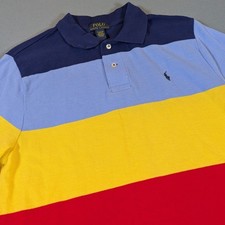 Polo Ralph Lauren Kids Multicolored Striped Short Sleeve Polo Shirt XL 18-20