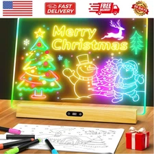 LED Note Board with Colors, Rechargeable 17-Inch Doodle Glow 9-Mode Light Up ...