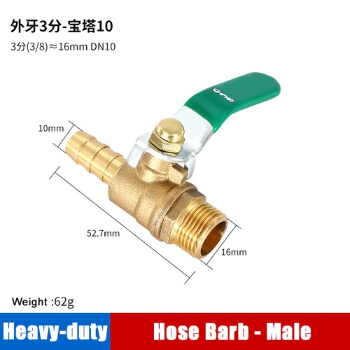 Brass Ball Valve Hose Barb Inline Shut-off Valve Water Gas Fuel Plumbing Valve - Picture 23 of 73