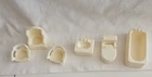 VNTG 1970 ~Fisher Price Little People White Bathroom Set w/ 3 Chairs Furniture