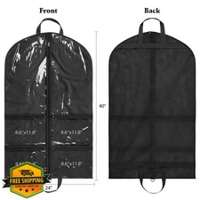 KEEGH 2pk Black 40" Dance Costume Garment Bag Zipper Pockets