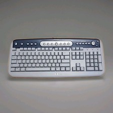 HP SK-2560 Keyboard USB Hub RETRO Clear Colors Clean