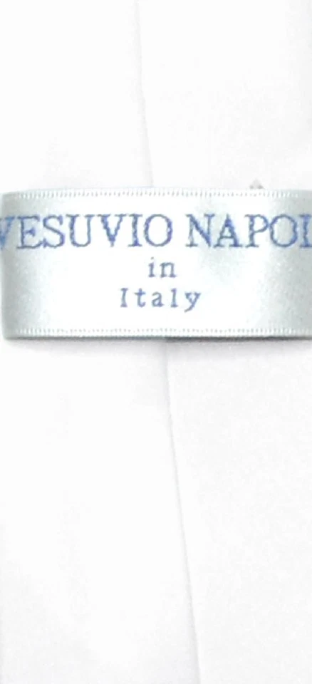 Vesuvio Napoli Boys CLIP-ON NeckTie Solid WHITE Color Youth Neck Tie - Image 2 of 3