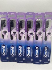 LOT OF 6 Oral-B Charcoal Toothbrush MEDIUM Bristles Whitening
