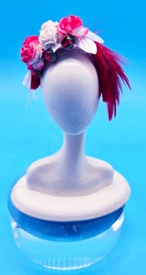 Hats Fit BARBIE Fashion Doll, Handmade DESIGNER FEATHERS N FLOWERS HEADBANDS
