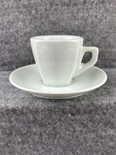 IPA ESPRESSO DEMITASSE SET 1 CUP 1 SAUCER 2 OUNCES MADE IN ITALY WHITE CERAMIC
