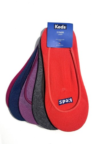 Keds Mujer No Show Forro Calcetines Zapato 5 Pares Talla 4-10 - Imagen 2 de 3