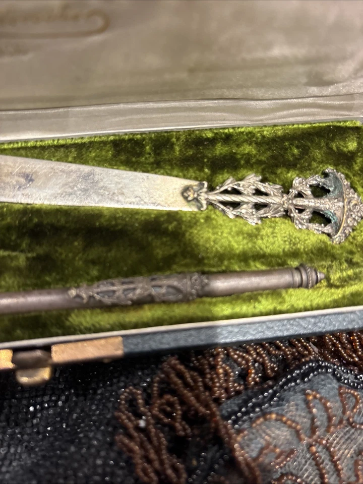 Ancien nécessaire a écriture courrier epoque 1900 porte plume et divers - Photo 4/4