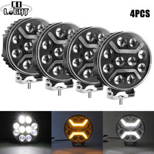 4x 7 Zoll LED Zusatzscheinwerfer Rund Dual Color DRL Angel Eye für LKW Traktor