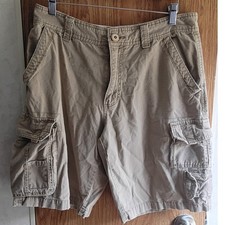 Mens Cargo Shorts Tan 11 Inseam Cotton Utility Y2K Workwear Casual Summer Sz 32