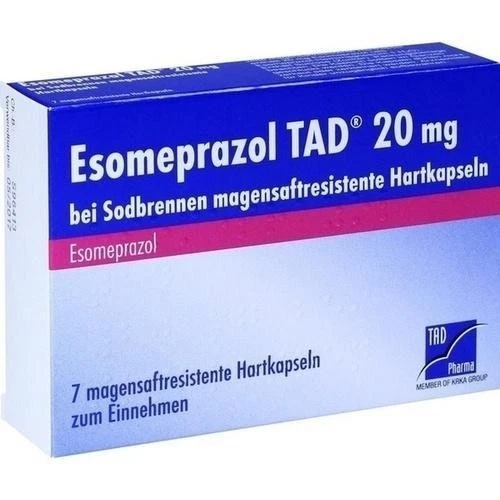 TAD PHARMA GMBH 3x ESOMEPRAZOL TAD 20 mg bei Sodbrennen msr.Hartkaps. 7 ST PZN 10963372