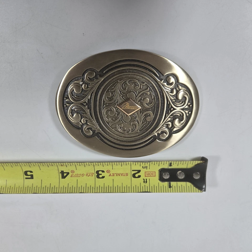 O.C. TANNER Solid Brass Belt Buckle Marconi Vintage 1981 - Image 4 of 4