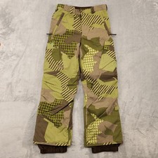 Burton Ski Pants Youth XL 14/16 Green Brown Dryride Insulated Cargo Snowboard