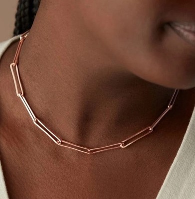 MONICA VINADER   Alta Long Link Necklace 18k Rose Gold UVP 425£