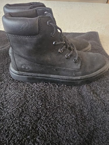 Timberland Linden Waterproof Suede Boots Womens Size 6 Black Combat Lace Up - Picture 1 of 7