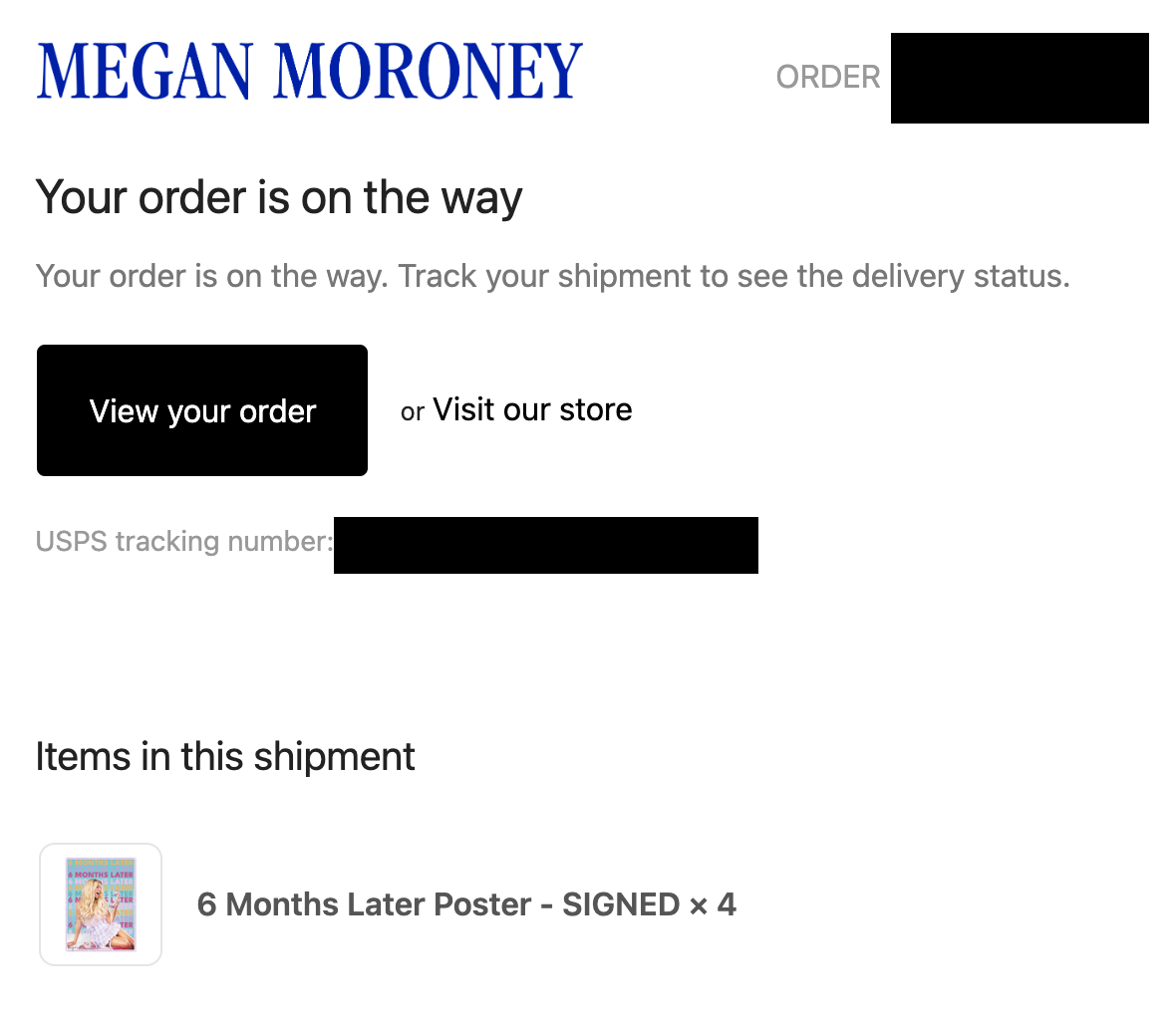 Megan Moroney SIGNED AUTOGRAPHED 2025 Six 6 Months Later Poster