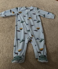 Just One You by Carter's Dinosaur Fleece One Piece Zip Footed Pajamas 6M