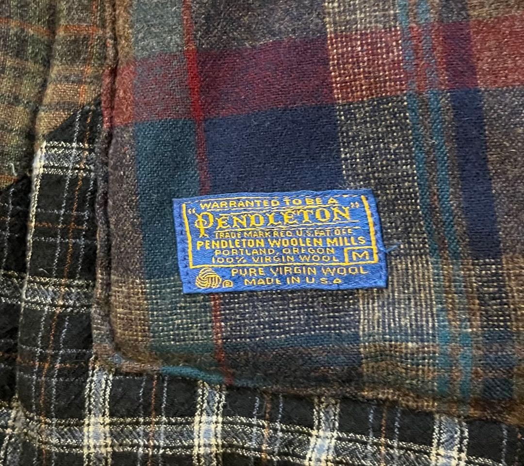 Pendleton Wool Check Down Vest M Multi-Color Wool… - image 2