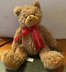 Fao Schwarz Teddy Bear Plush with Red Bow 10” Soft Fluffy New Missing Ear Tag