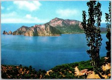 Postal de la isla de Capri vista desde la península de Sorrento (Massalubrense)