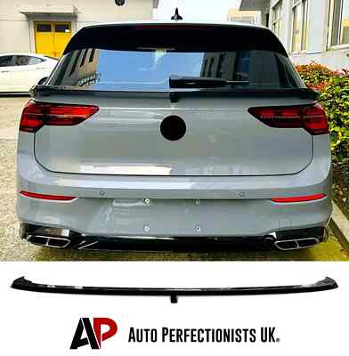 Für VW Golf MK8 Glanz Schwarz Mittel Spoiler Flügel Lippe Body Kit GTD GTI R TSI TDI
