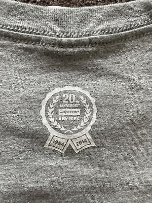 Supreme 20th Anniversary Box Logo Tee Heather Grey MEDIUM Supreme 20th Anniversary Box Logo Tee Heather Grey MEDIUM