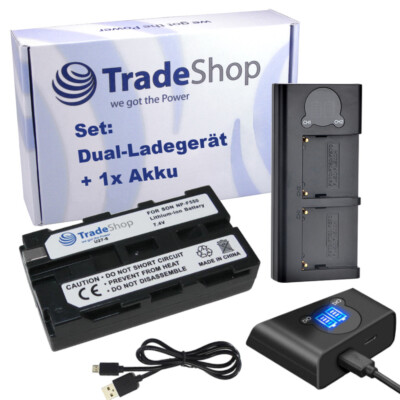 Dual LCD Ladegerät USB-C + Akku 2400mAh für Sony CCD-TR718 CCD-TR718E CCD-TR728E