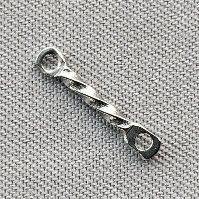 Short Twisted Bar 2 Loop Links 12x1.3mm Stainless Steel Plated Alloy Q20 Per Pkg