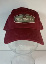 Echo Valley Country Club Norwalk, Iowa Maroon Golf Hat / Cap Adjustable -EUC