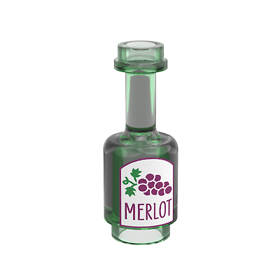 #ad #x27;Merlot#x27; Red Wine Bottle Custom Printed MInifig Accessory Wine Store $2.25