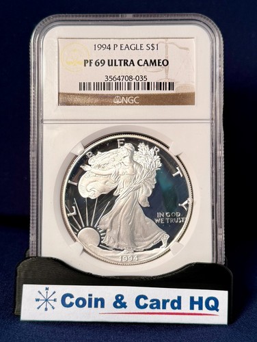 1994 P PROOF SILVER EAGLE NGC PF69 ULTRA CAMEO CLASSIC BROWN LABEL