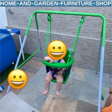 Steel Toddler Nursery Swing Outdoor Garden Seat with Safety Belt and Backrest