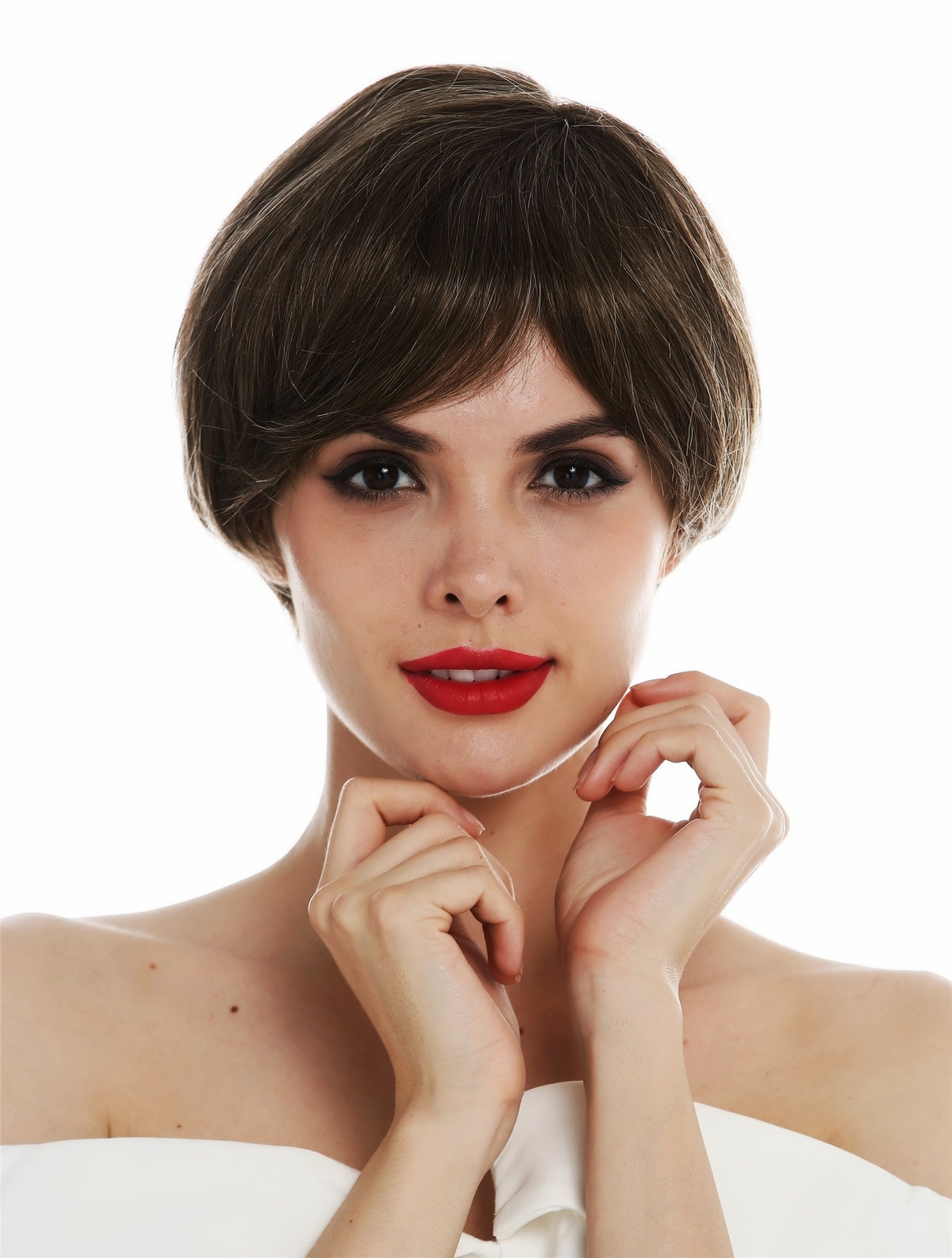 Braun Blonde Highlight Women's Short Handknotted Monofilament Wig