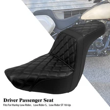 2-Up Black Driver Passenger Gel Seat For Harley Low Rider FXLRS FXLRST 2018-2025