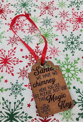 Santa's Magic Key Ornament For Apartment or Non Chimney Houses Holiday Christmas