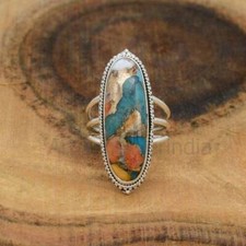 Oyster Turquoise925 Sterling Silver Band  Statement Ring Handmade Ring All size